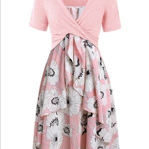 Plus size floral cami dress with crop top